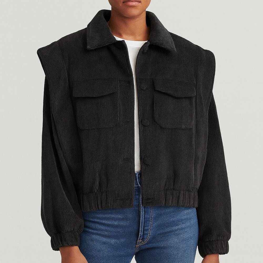 Maria Vittoria Paolillo Grey‎ Corduroy Jacket 40 (4 US)